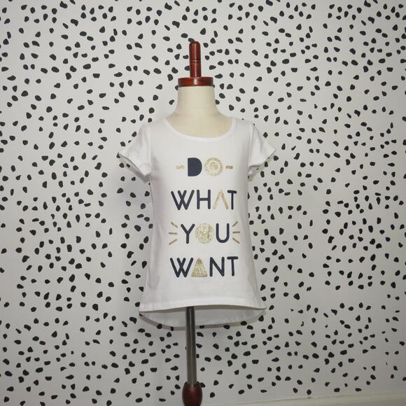 Simply Styled Other - Simply Styled White Do What You Want Girls High Low Graphic T-Shirt